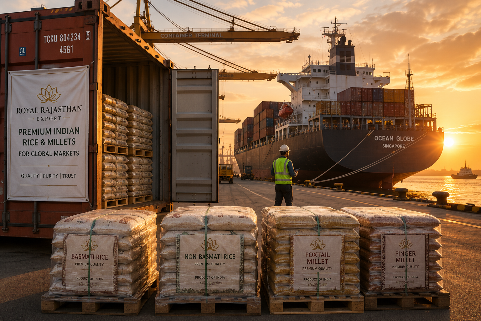 Non-basmati rice export shipment